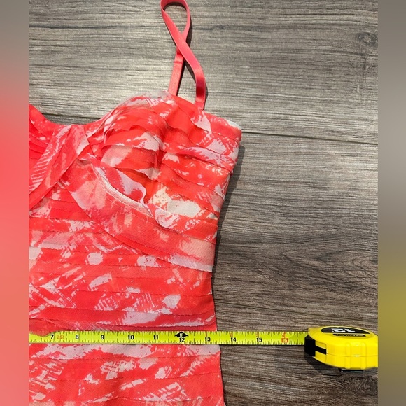 NWOT BCBGMaxAzria Erika Chiffon Layered Tiered Orange Maxi Dress Size 2 - Picture 8 of 10